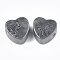 Resin Beads, Imitation Gemstone, Heart, Gray, 17x17.5x10mm, Hole: 3mm