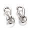 Alloy Swivel Lobster Claw Clasps, Swivel Snap Hook, Platinum, 36x13.5x7mm, Hole: 6x9mm