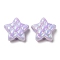 Opaque Acrylic Beads, AB Color Plated, Star, Lilac, 19.5x19.5x9mm, Hole: 3.5mm