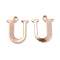 Ion Plating(IP) 304 Stainless Steel Alphabet Charms, Rose Gold, Letter.U, 12x9.5x1mm, Hole: 1mm