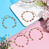 6Pcs 304 Stainless Steel Enamel Red Cherry Link Chain Bracelet Making AJEW-BM00004-4