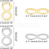100Pcs 2 Colors 304 Stainless Steel Links Connectors STAS-UN0026-46-5