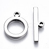 Non-Tarnish 201 Stainless Steel Toggle Clasps STAS-Q241-008P-NF-1