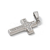 304 Stainless Steel Micro Pave Cubic Zirconia Pendants STAS-Z107-08P-12-2