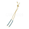 Brass Micro Pave Cubic Zirconia Box Chain Slider Bracelet Makings KK-P233-10G-3