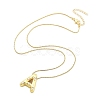 Brass & Plastic Pearl Letter Pendant Box Chain Necklaces for Women NJEW-U017-01G-01-3