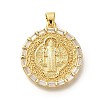 Rack Plating Brass with Cubic Zirconia Pendants KK-Z086-33G-13-1