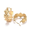 Ion Plating(IP) Flower 304 Stainless Steel Hoop Earrings for Women STAS-A057-16G-2