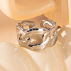 201 Stainless Steel Oval Link Chain Cuff Rings FS-WG16057-02-1