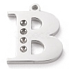 Tarnish Resistant 304 Stainless Steel Letter Pendant Rhinestone Settings X-STAS-J028-01B-1