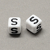 Large Hole Acrylic Letter European Beads SACR-Q103-7mm-01S-2