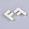 Handmade ABS Plastic Imitation Pearl Woven Beads FIND-T039-18-F-3