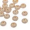 Apetalous Half Round/Dome Brass Micro Pave Cubic Zirconia Bead Caps X-ZIRC-D062-G-1