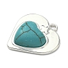 304 Stainless Steel with Dyed Synthetic Turquoise Pendants LS-STAS-G374-05S-12-2