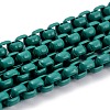 Eco-friendly Spray Painted Handmade Brass Box Chains KK-J276-17-P20-1