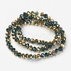 Electroplate Transparent Glass Beads Strands EGLA-A034-T6mm-O10-2