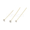 Brass Micro Pave Clear Cubic Zirconia Head Pins KK-M306-09G-01-2