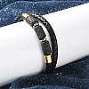 Natural Lava Rock Bead Leather Cord Multi-strand Bracelets BJEW-A009-05G-6