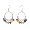 Natural & Synthetic Mixed Gemstone Chandelier Earrings EJEW-TA00105-2