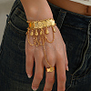 Brass Teardrop Charm Bracelet with Coin Chains YO6855-1