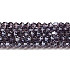 Transparent Electroplate Glass Beads Strands LS-GLAA-F029-4mm-C04-1