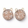Electroplate Natural Druzy Agate Charms G-L553-52-2