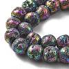 Electroplated Natural Lava Rock Beads Strands G-A251-D01-01I-3