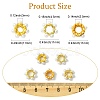 15Pcs 3 Styles Rack Plating Flower Brass Beads KK-CJ0002-66-2