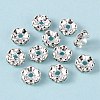 Brass Rhinestone Spacer Beads X-RB-A006-8MM-S-2