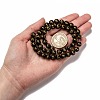 Natural Obsidian Round Carved Om Mani Padme Hum Beads Strands G-L275-06-8mm-4