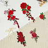 6Pcs 3 Styles & 2 Pairs 2 Styles Computerized Embroidery Cloth Iron on/Sew on Patches PATC-CY0003-97-7