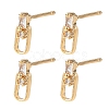 SHEGRACE Brass Micro Pave Cubic Zirconia Stud Earrings XGRQ4N622-727G-1