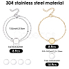 16Pcs 2 Colors 304 Stainless Steel Paperclip Chain Satellite Chain Bracelet Making BJEW-SP0001-32A-2