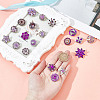 GOMAKERER 20Pcs Alloy Rhinestone Snap Button BUTT-GO0001-03A-3