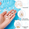 26Pcs 26 Styles Natural Shell Teardrop Charms with Golden Tone Metal Letter Slices SHEL-TAC0004-02-5