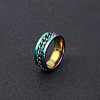 304 Stainless Steel Rotatable Chain Finger Rings for Men FS-WG60CA3-31-1
