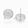Non-Tarnish 201 Stainless Steel Stud Earring Settings STAS-G179-41P-10mm-2