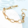 304 Stainless Steel Oval Link Chains Bracelets for Women BJEW-G780-05G-3