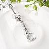 Alloy Crystal Rhinestone Dangle Curved Barbell Belly Rings AJEW-R007-04P-02-2