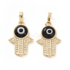 Brass Micro Pave Cubic Zirconia Pendants ZIRC-F136-02G-03-2
