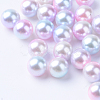 Rainbow Acrylic Imitation Pearl Beads OACR-R065-8mm-02-1