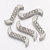 Alloy S-Shape Rhinestone Spacers Bars ALRI-H003-1-1