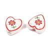 Floral Printed Porcelain Beads PORC-A033-01A-2