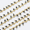 Natural Dyed & Heated Black Agate Handmade Beaded Chains CHC-P003-11F-1