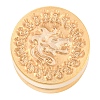 Golden Tone Round Wax Seal Brass Stamp Heads AJEW-S087-02G-07-2