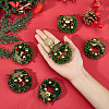 Plastic Mini Christmas Wreath DJEW-WH0042-96-3