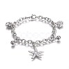 Tarnish Resistant 304 Stainless Steel Charm Bracelets BJEW-L637-28-P-1