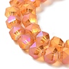 Electroplate Transparent Glass Beads Strands EGLA-I018-FR01-3