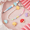 16Pcs 4 Colors Mushroom Food Grade Eco-Friendly Silicone Focal Beads SIL-SC0001-66-4