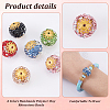 PandaHall Elite 60Pcs 6 Color Handmade Polymer Clay Rhinestone Beads PORC-PH0001-38-4